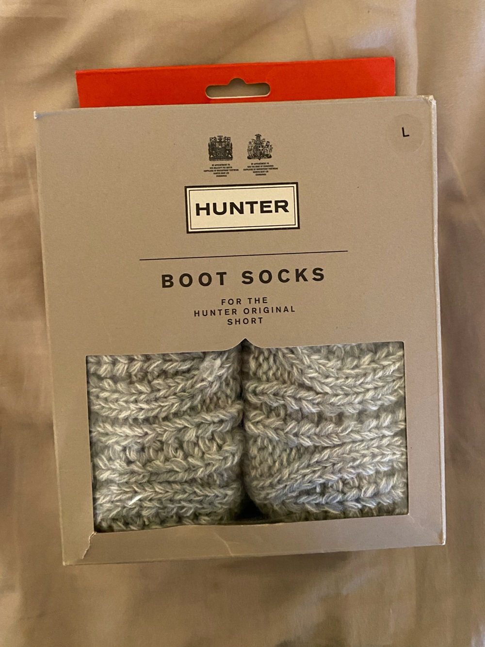 Hunter Light Gray Cable Boot Socks for Hunter Original Short